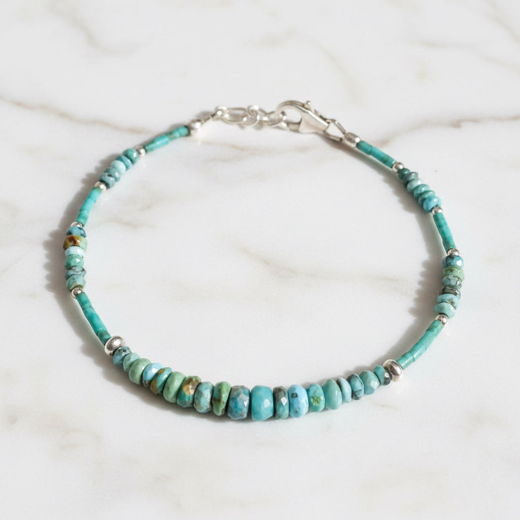 Dainty Gemstone Bracelet, Gemstone Bead Chain, Watermelon Tourmaline Gemstone Bracelet- Janine Gerade