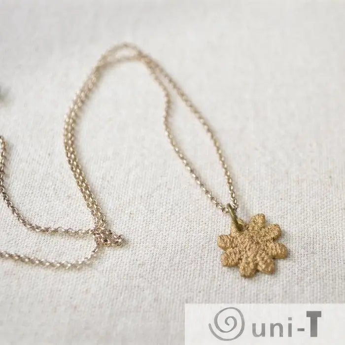 Daisy Necklace, Precious Metal Clay 99% Pure Bronze with Sterling Silver Chain Amy Vulfovich
