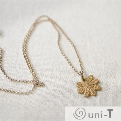 Daisy Necklace, Precious Metal Clay 99% Pure Bronze with Sterling Silver Chain Amy Vulfovich