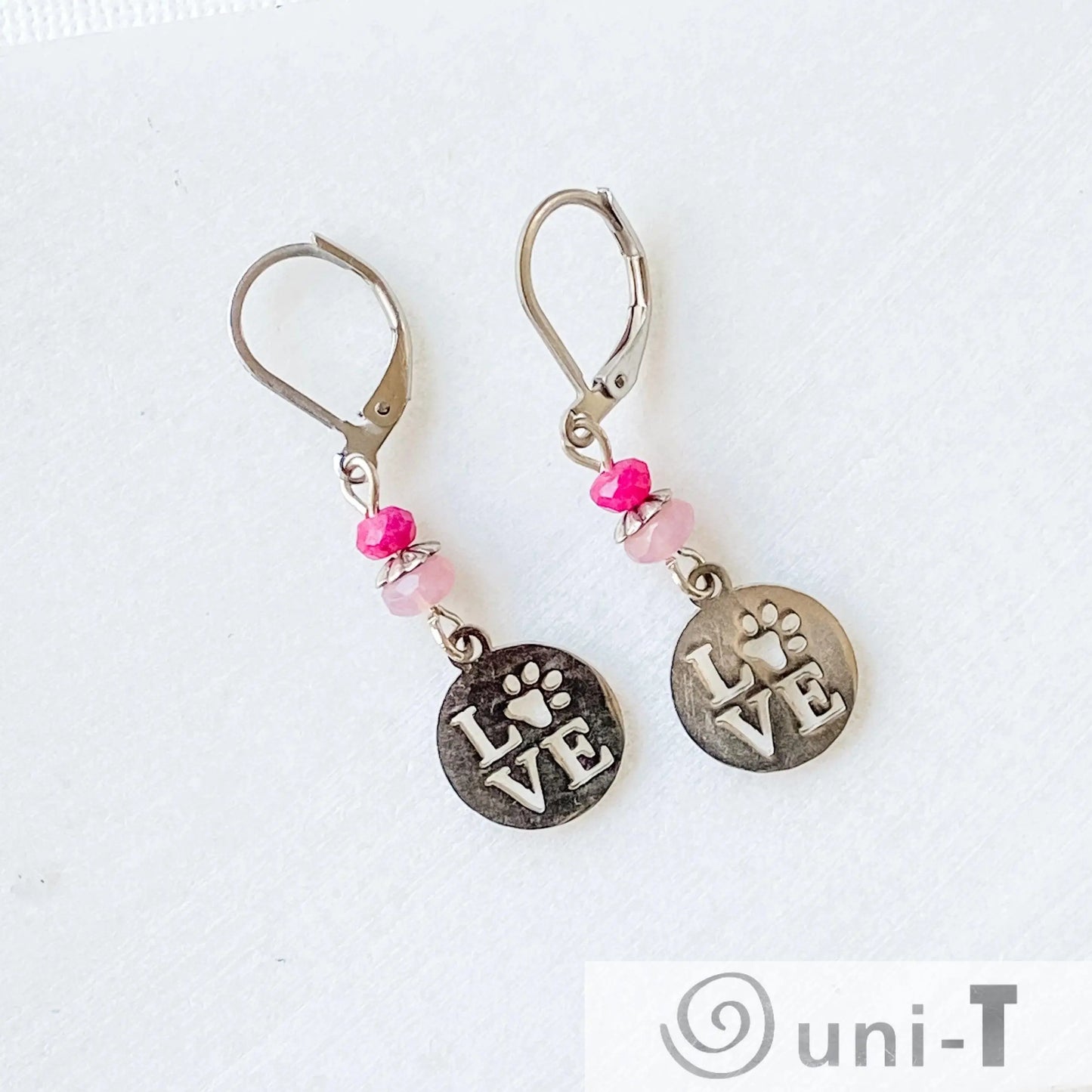 Dog Lover's Gift, Surgical Steel Charm Earrings - Love with a Paw Kathy James