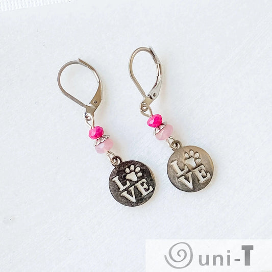 Dog Lover's Gift, Surgical Steel Charm Earrings - Love with a Paw Kathy James