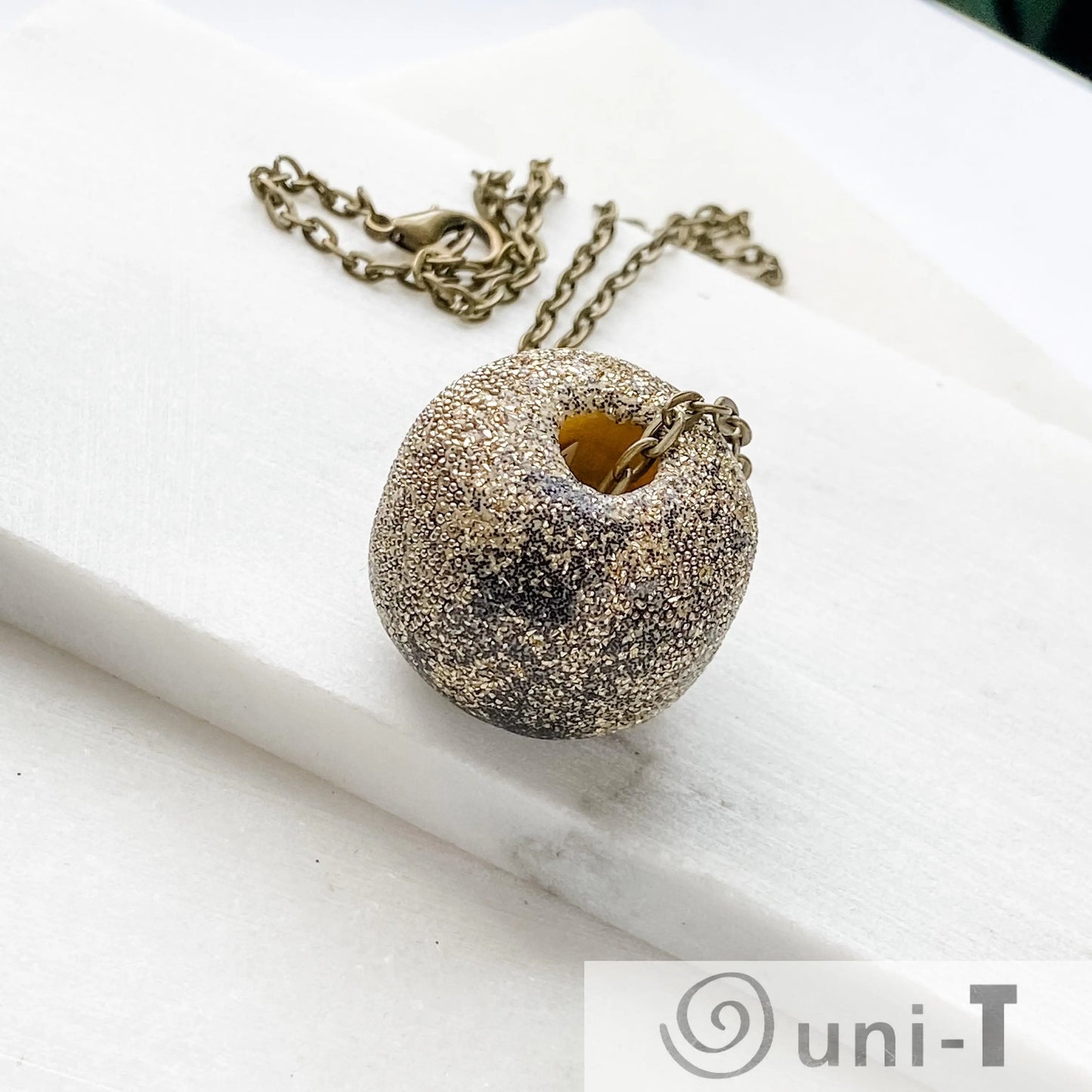 Donut Shape Polymer Clay with Sparkle Necklace Karen Meninno