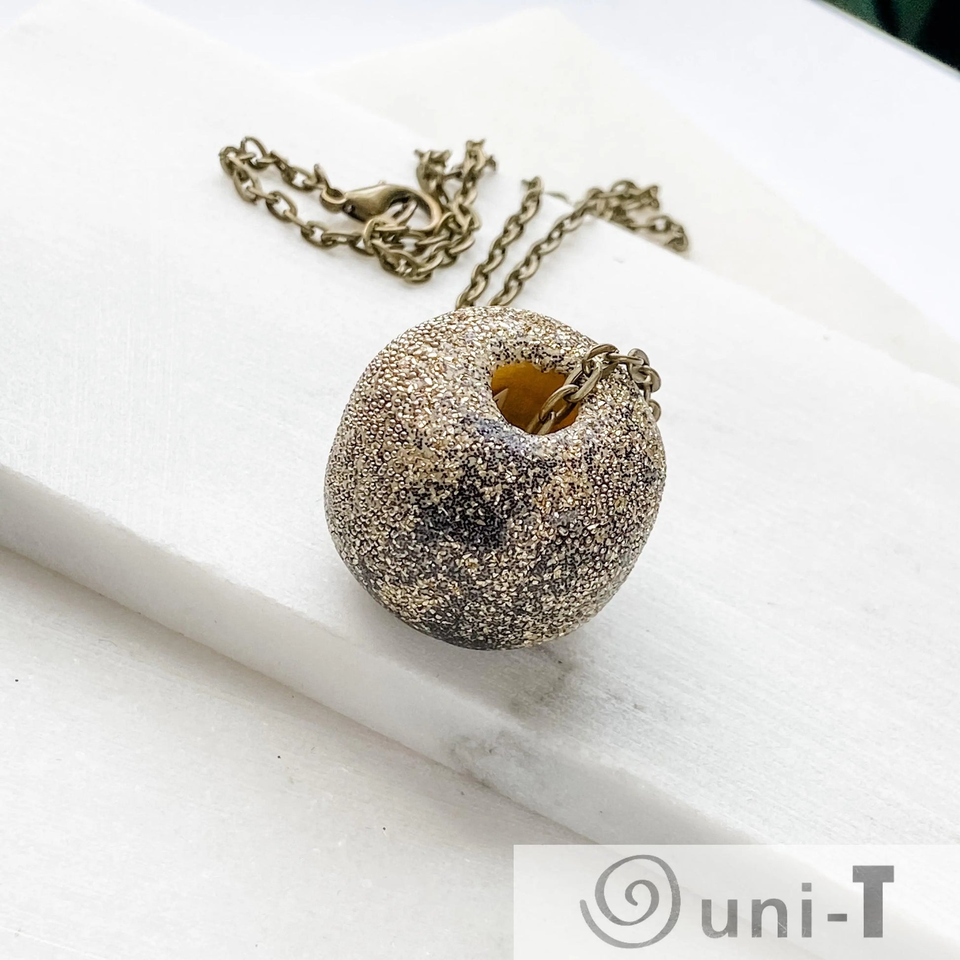 Donut Shape Polymer Clay with Sparkle Necklace Karen Meninno