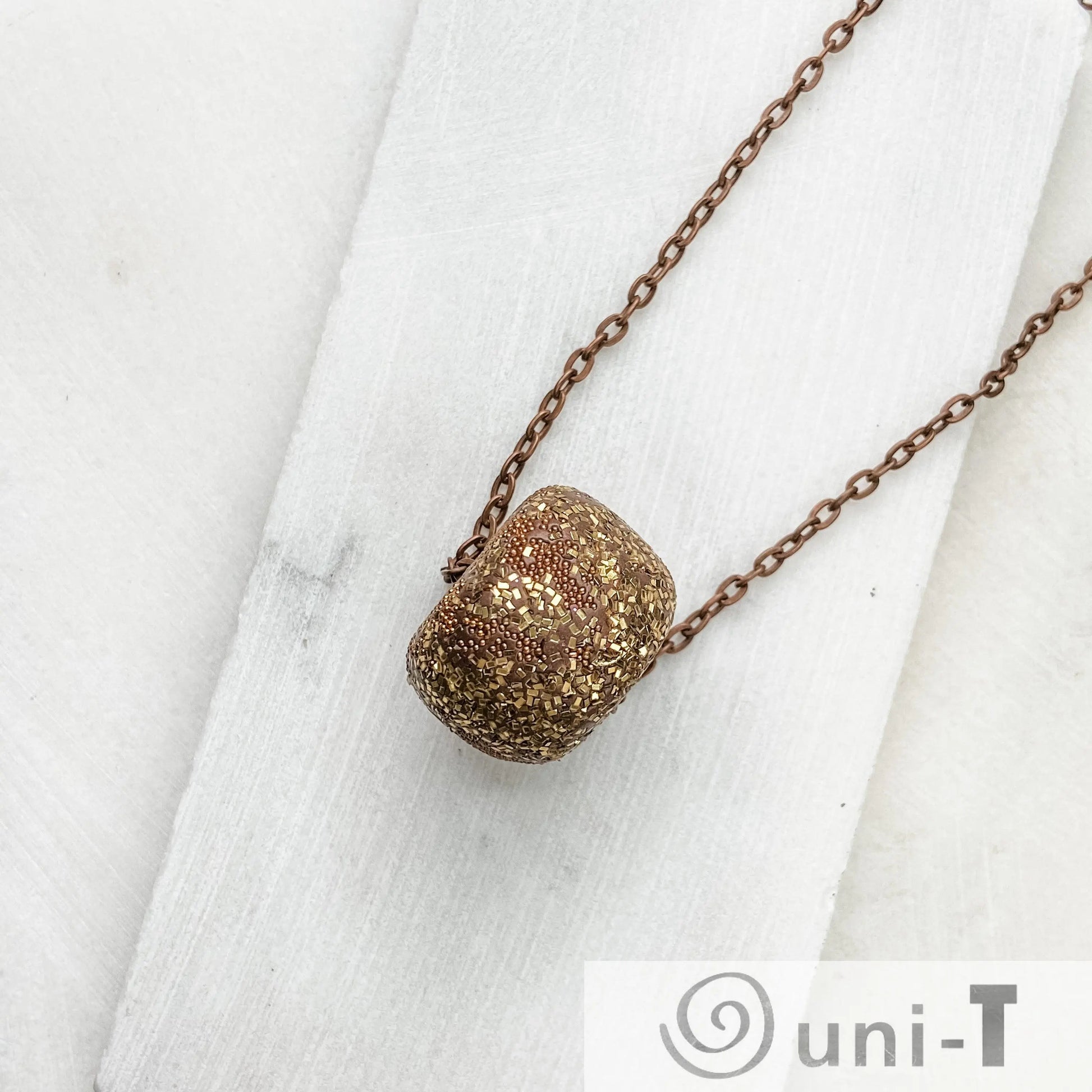 Donut Shape Polymer Clay with Sparkle Necklace Karen Meninno