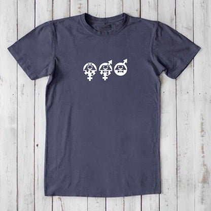 Navy Men's Equality T-Shirt crafted from bamboo and organic cotton, with white gender equality graphic supporting unity and human rights.