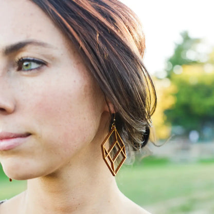 Earrings - Cube Treeline and Tide