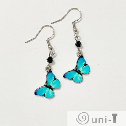 Enamel Blue Butterfly Earrings Shana Cohen