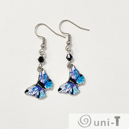 Enamel Blue Butterfly Earrings Shana Cohen