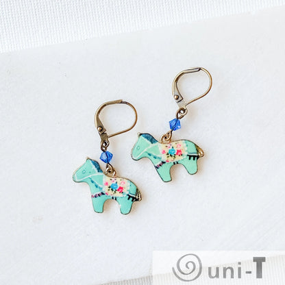Enamel Charm Earrings - Pony Kathy James