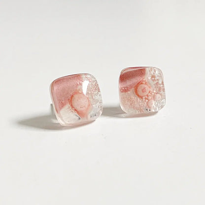 Fused Glass Stud  Earrings Carolina Portillo