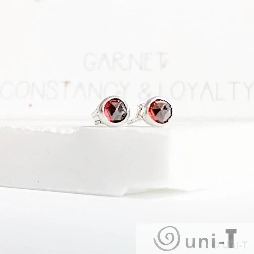 Garnet Stud Earrings, Birthday Gemstone - January Janine Gerade
