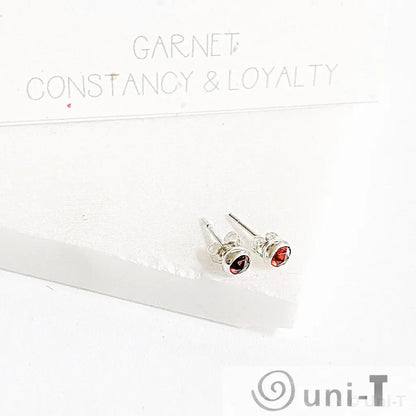 Garnet Stud Earrings, Birthday Gemstone - January Janine Gerade