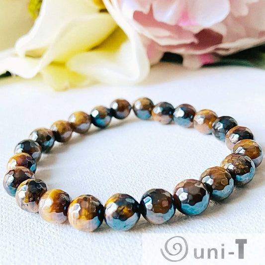 Gemstone Stretch Bracelet- Tiger's Eye- Metallic, Tiger's Eye Stretch Bracelet Janine Gerade