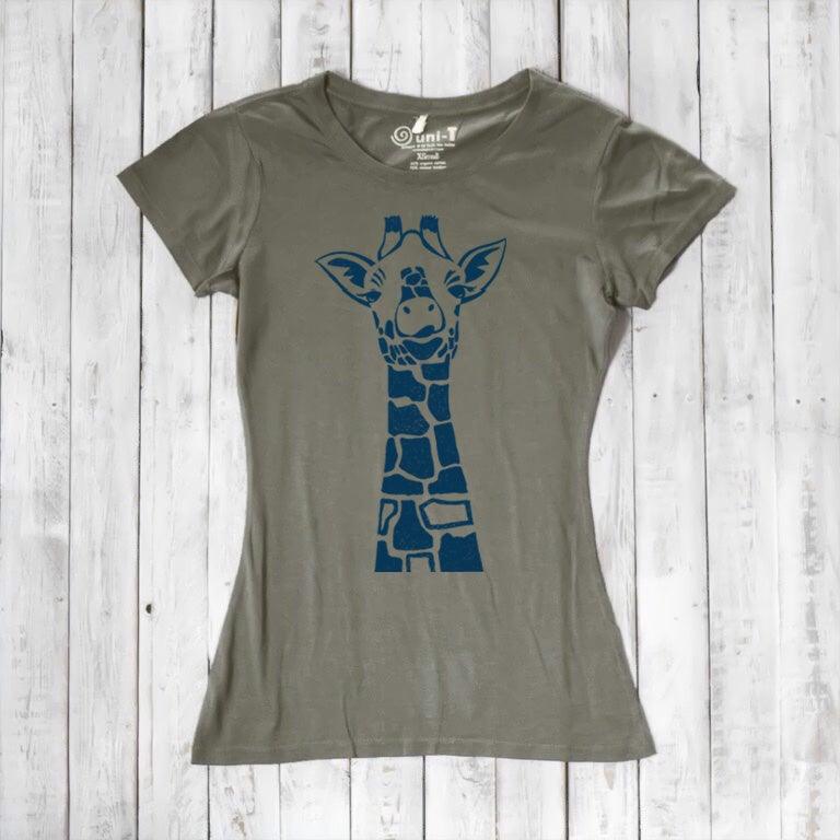 Giraffe Print T-Shirt For Women | Women Bamboo Clothing – Uni-T