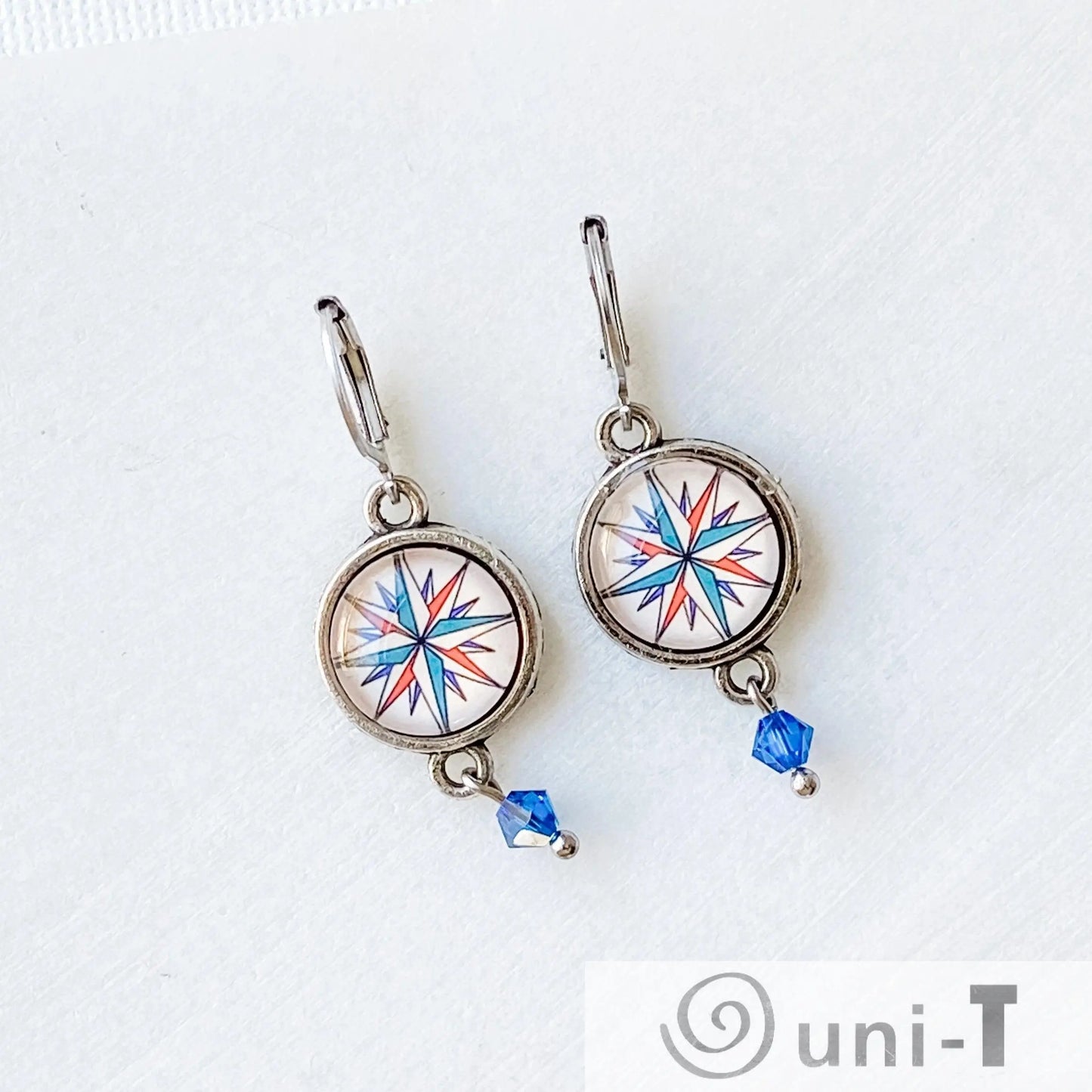 Glass Dome Compass Earrings Kathy James