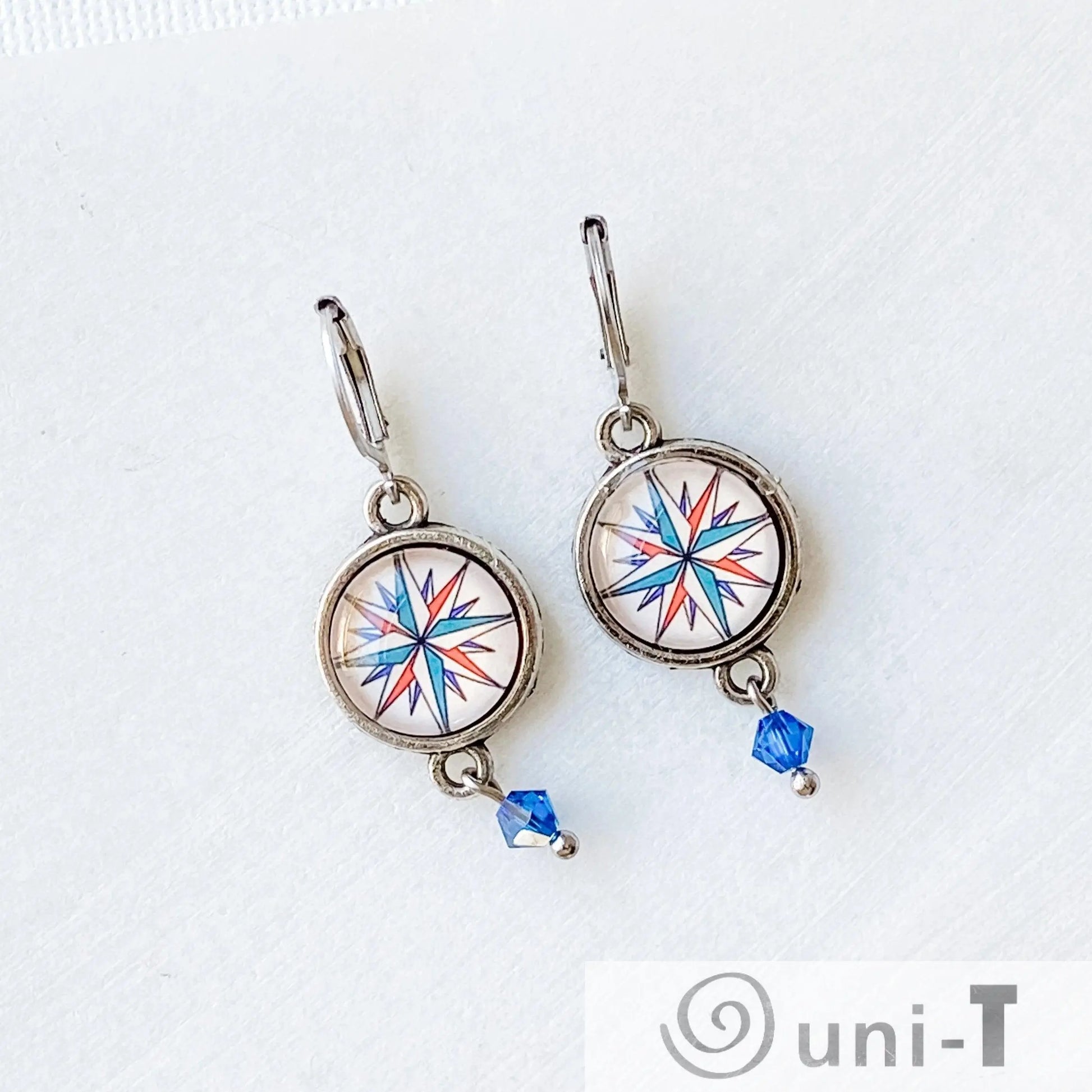 Glass Dome Compass Earrings Kathy James
