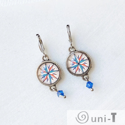 Glass Dome Compass Earrings Kathy James