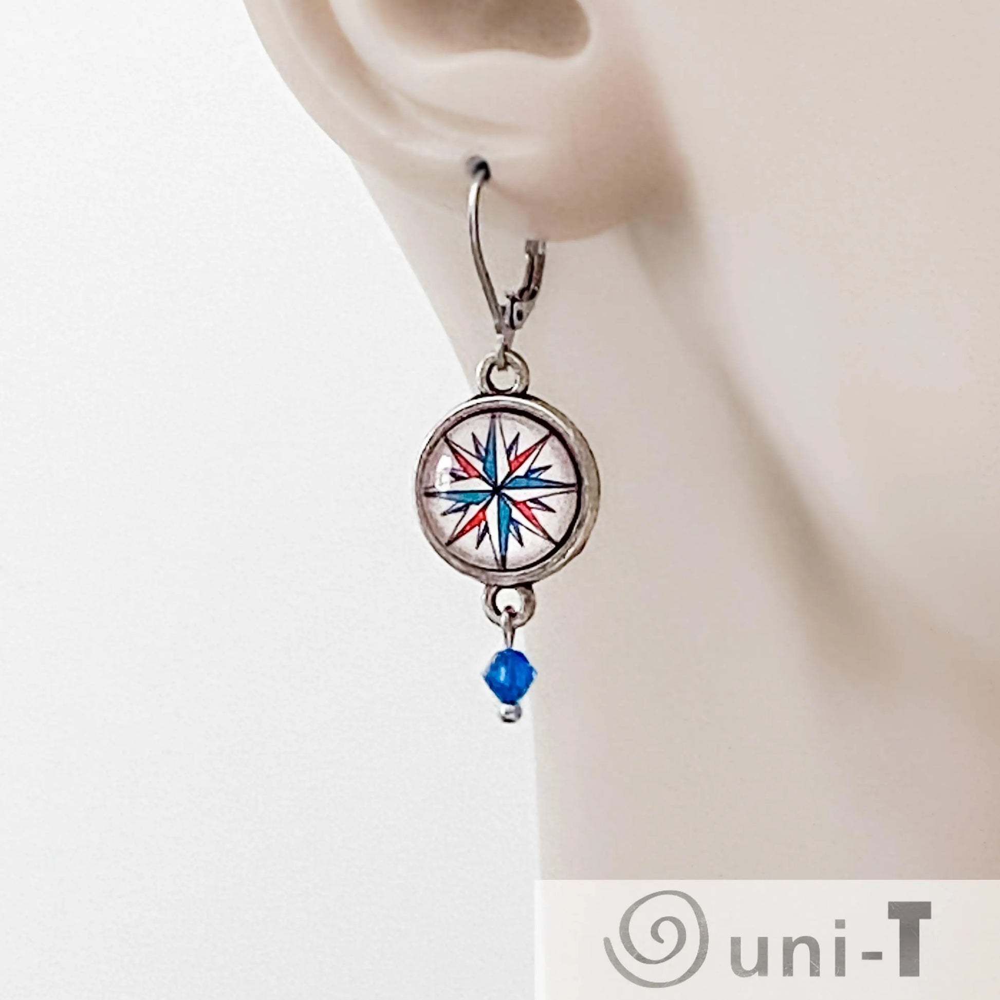 Glass Dome Compass Earrings Kathy James