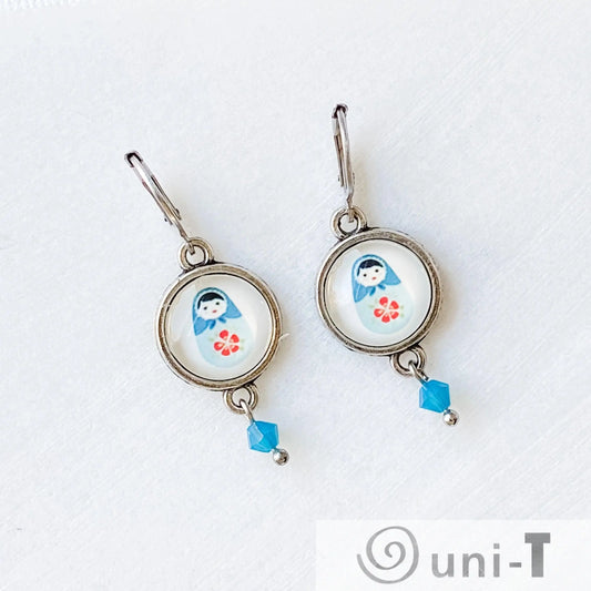 Glass Dome Russian Doll  Earrings Kathy James