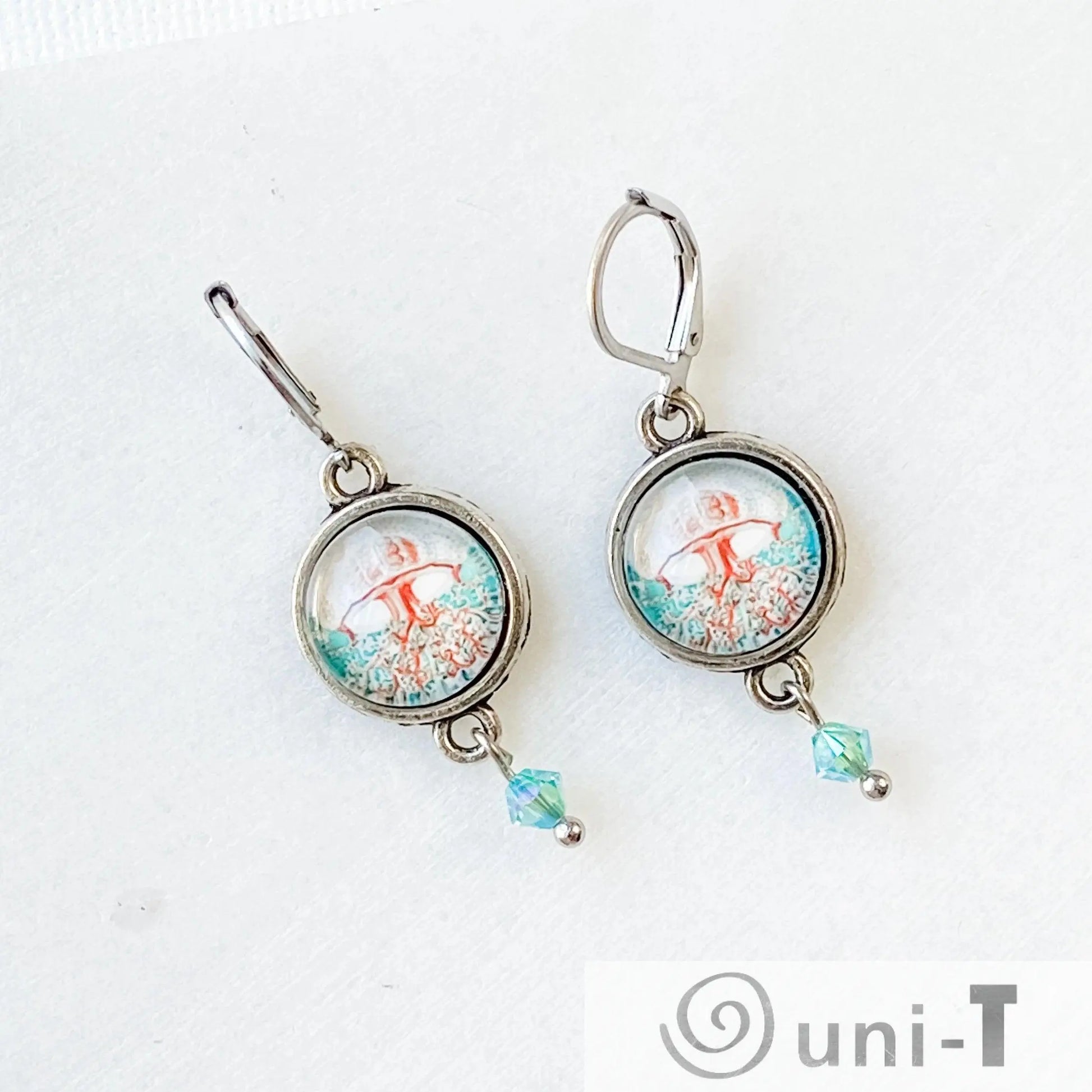 Glass Dome Sea Creatures Earrings Kathy James