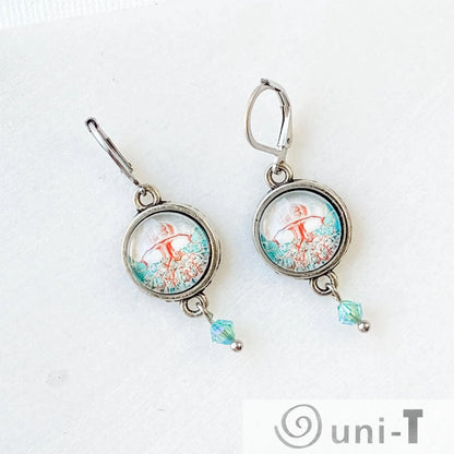 Glass Dome Sea Creatures Earrings Kathy James