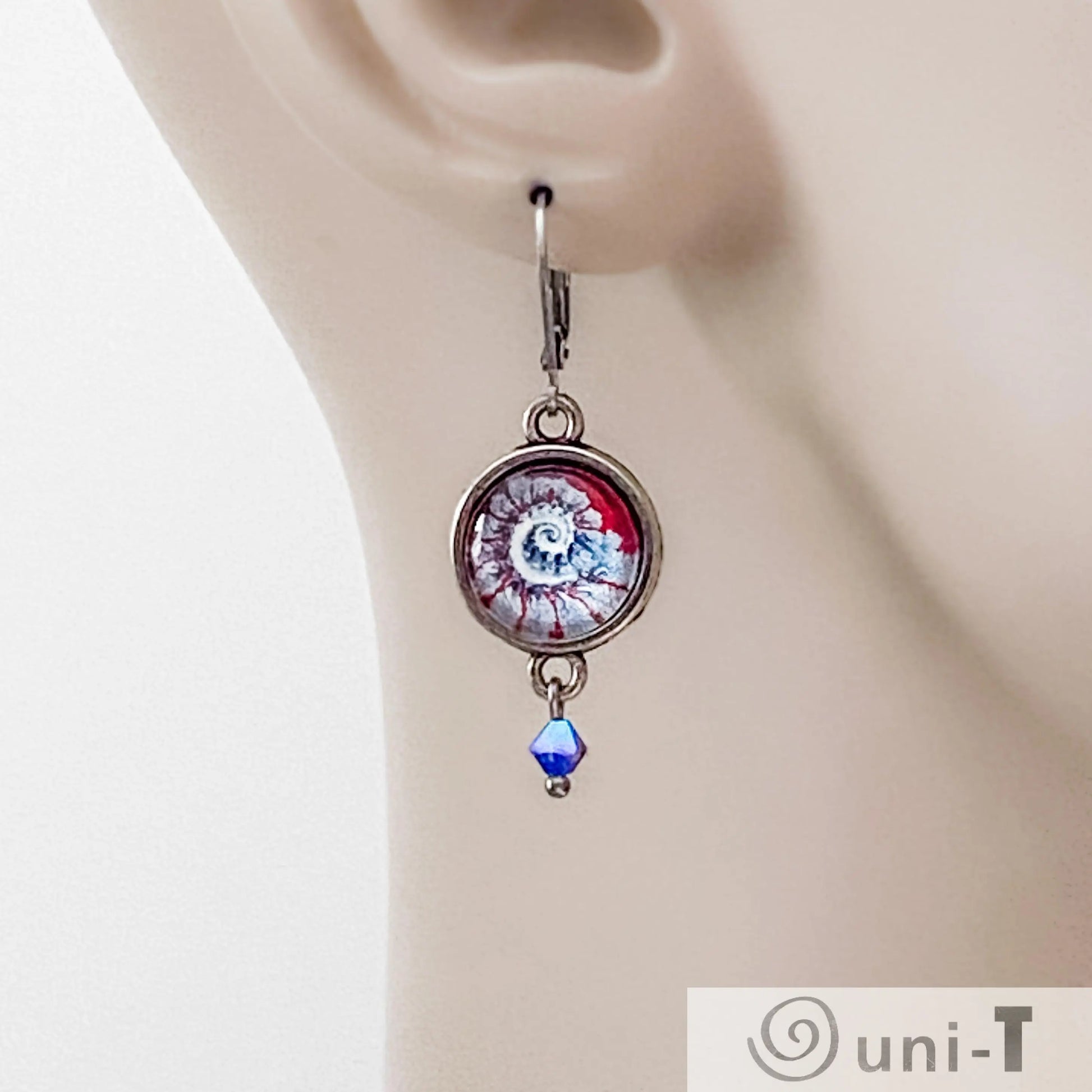 Glass Dome Sea Creatures Earrings Kathy James