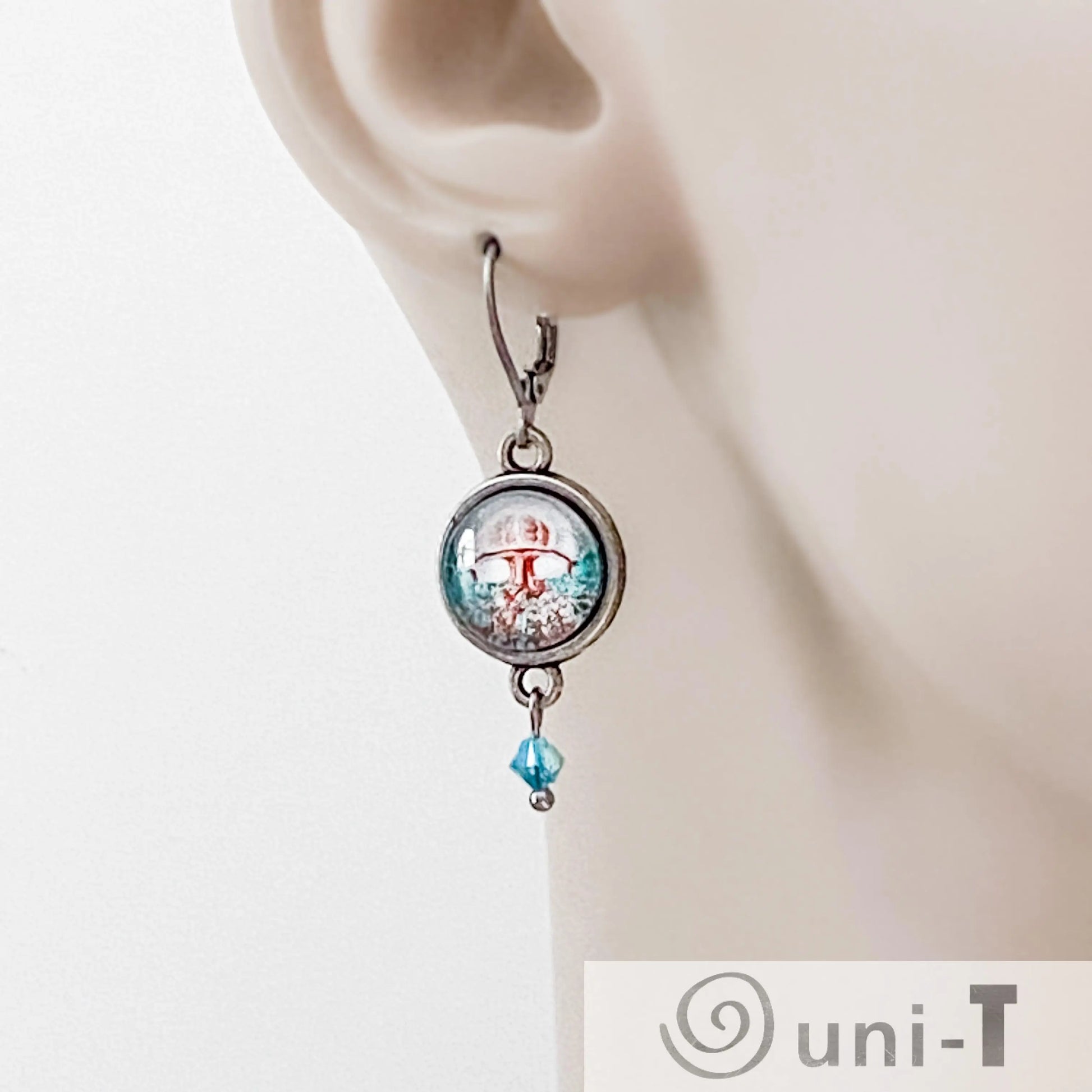 Glass Dome Sea Creatures Earrings Kathy James