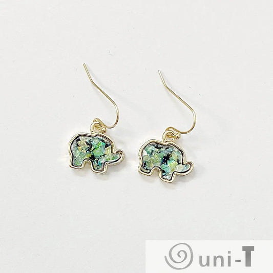 Gold Foil Elephants Earrings Shana Cohen