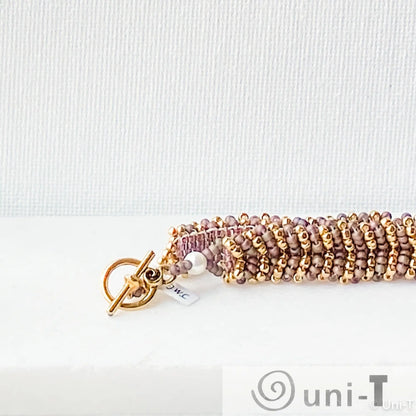 Gold and Green Woven Bracelet Janine Gerade