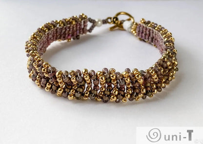 Gold and Green Woven Bracelet Janine Gerade