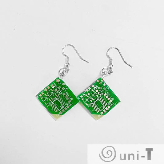 Green Circuit Board Earrings - Computer Parts Earrings Melissa Glick