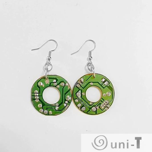 Green Circuit Board Earrings - Computer Parts Earrings Melissa Glick