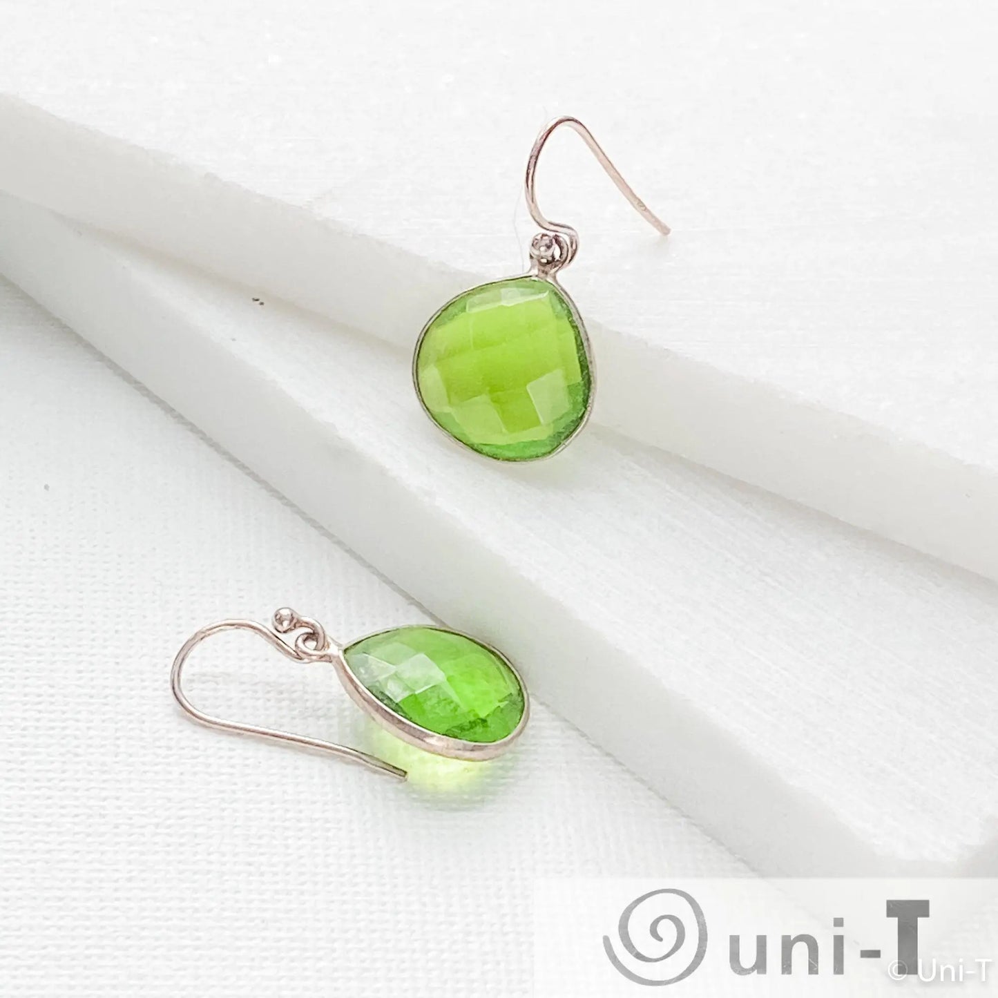 Green Small Gem Drop Earrings Lisa Trachtman
