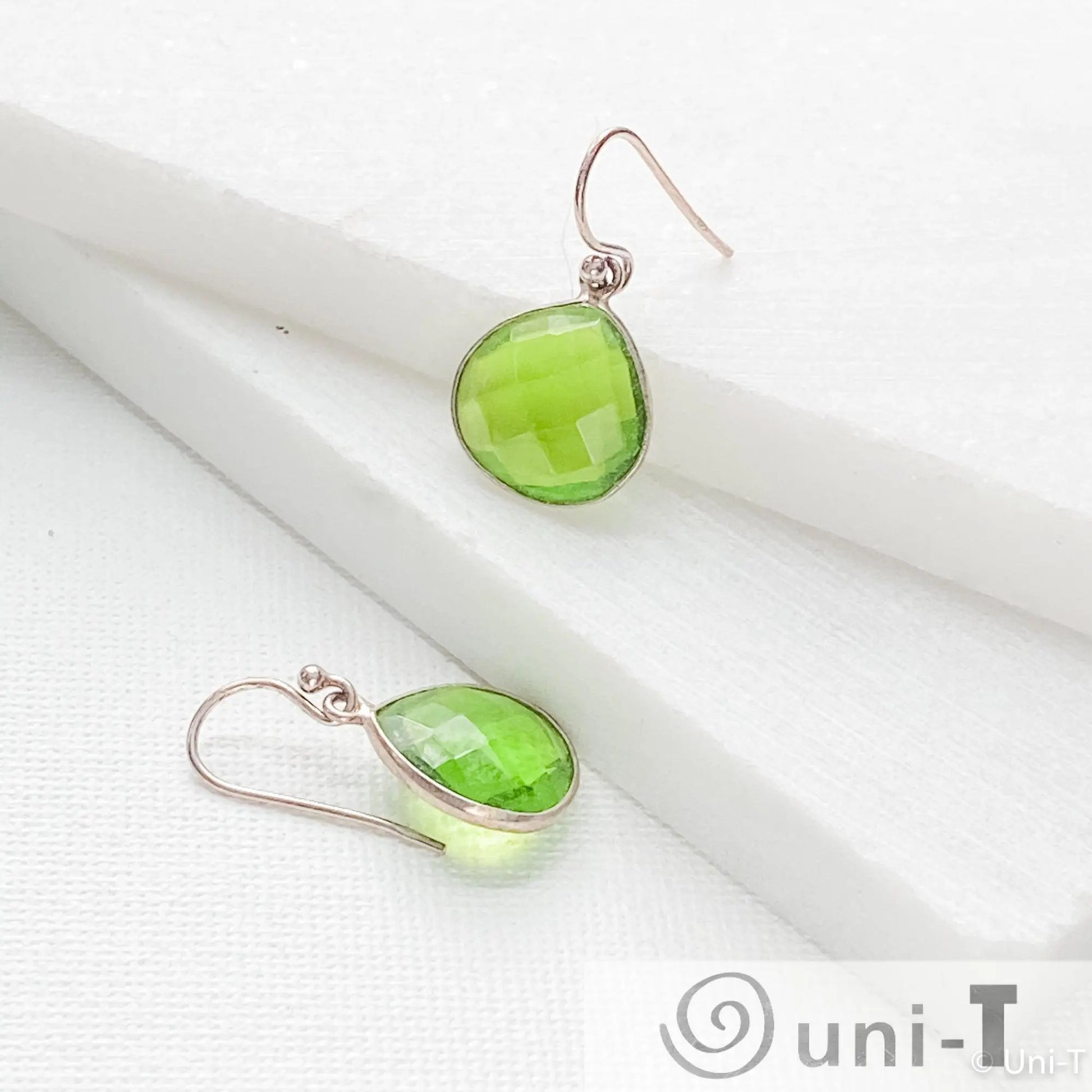 Green Small Gem Drop Earrings Lisa Trachtman