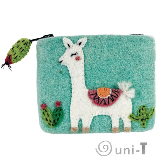 Happy Llama Coin Purse dZi Handmade