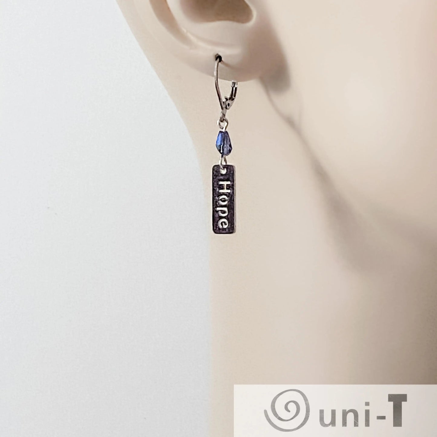 Hope & Love Earrings, Surgical Steel Charm Earrings Kathy James