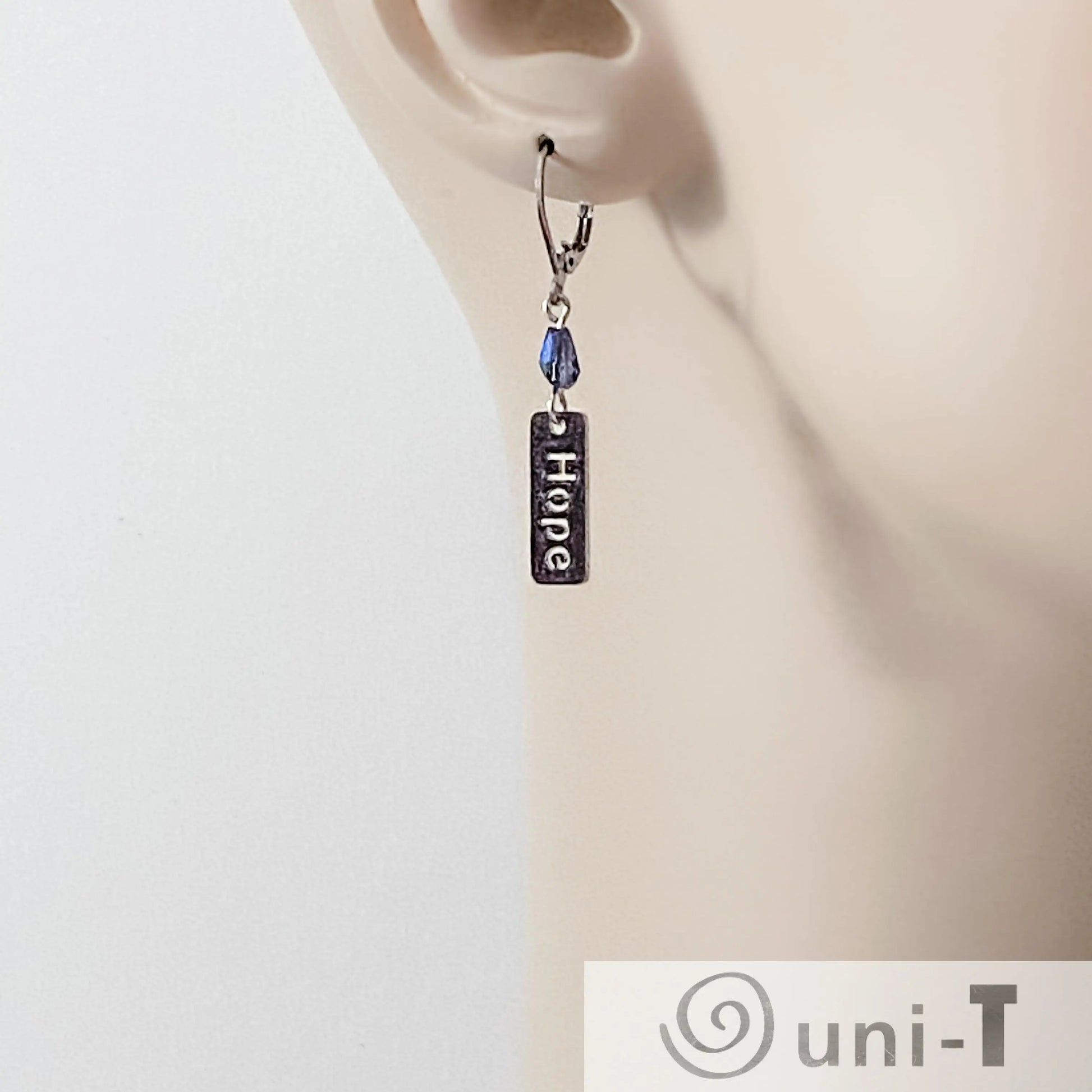 Hope & Love Earrings, Surgical Steel Charm Earrings Kathy James