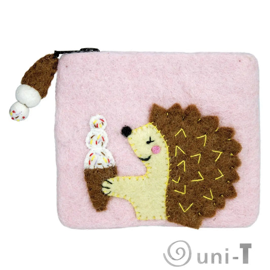 Hungry Hedgehog Coin Purse dZi Handmade