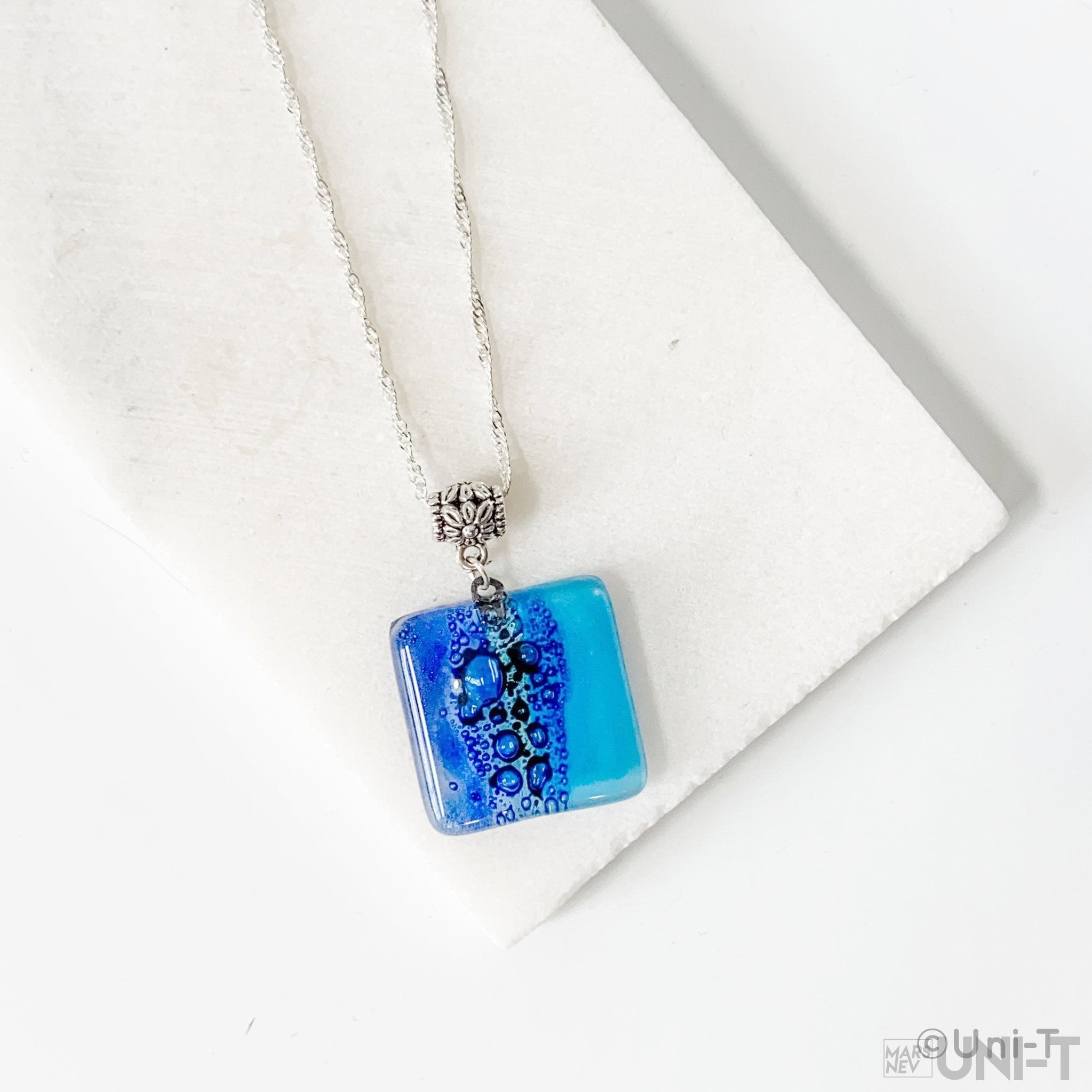 Recycled Fused Glass Necklaces - Square Uni-T Necklace