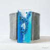 Fused Recycled Glass 2&quot; Reclaimed Leather Cuff Uni-T Bracelets