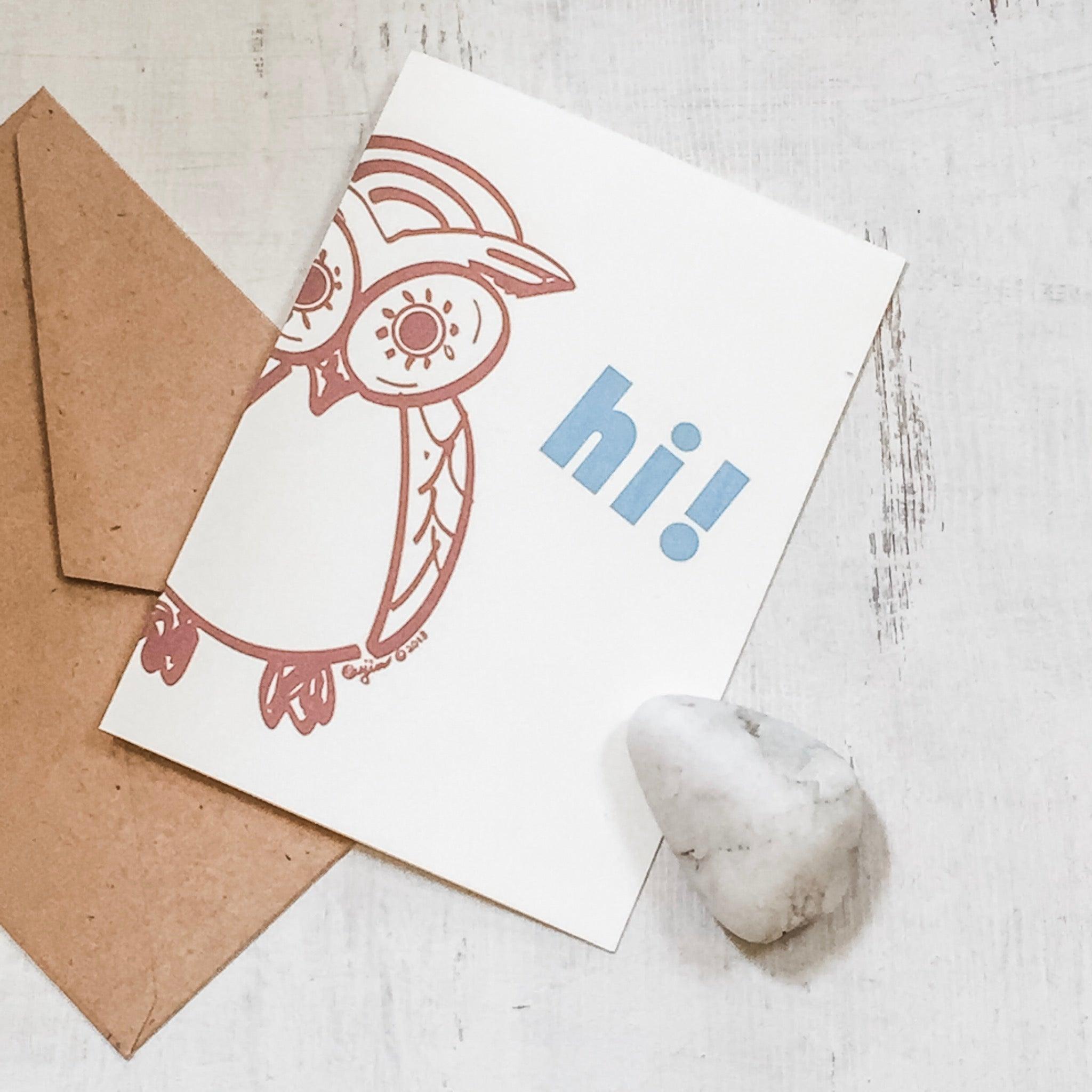 Owl Greeting Card Uni-T