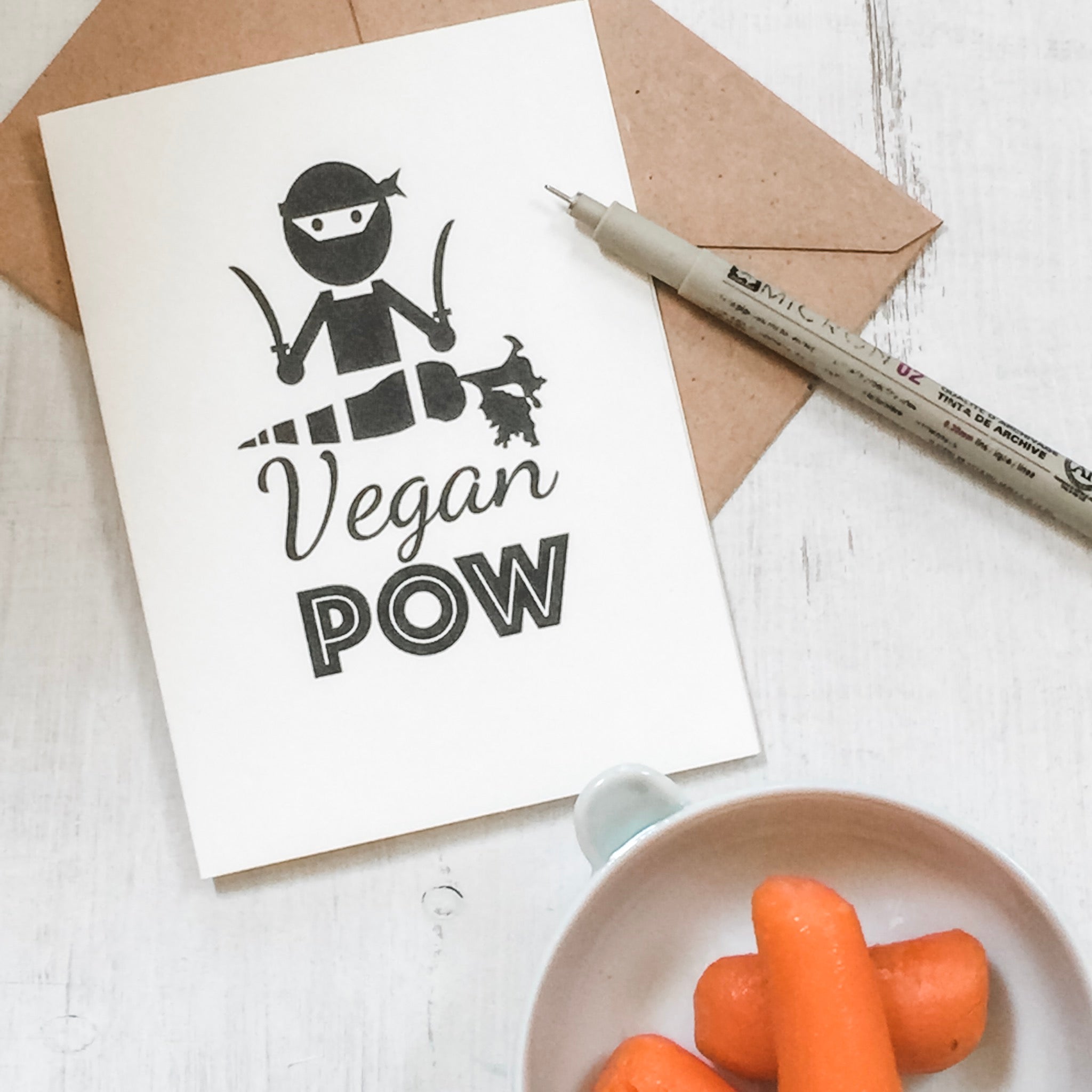 Vegan Pow Greeting Card 4X5.5 Uni-T