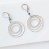 Rhodium Plated Earrings with Surgical Steel Ear Wire - Circles &amp; Leaves Uni-T
