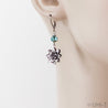 Rhodium Plated Flower Earrings with Surgical Steel Ear Wire Uni-T