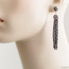 Pave Swarovski Crystal Tassel Stud Earrings Uni-T