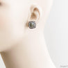 Agate with Pave Swarovski Crystals Stud Earrings Uni-T