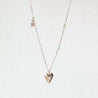 Heart Charm with Tiny Bead on Oxidized Sterling Silver Necklace Uni-T