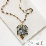 Jasper Leaf Necklaces with Gold Filled Chain Regina McGearty