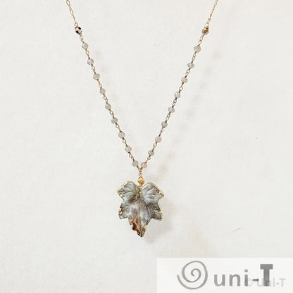 Jasper Leaf Necklaces with Gold Filled Chain Regina McGearty