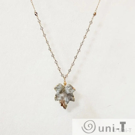 Jasper Leaf Necklaces with Gold Filled Chain Regina McGearty